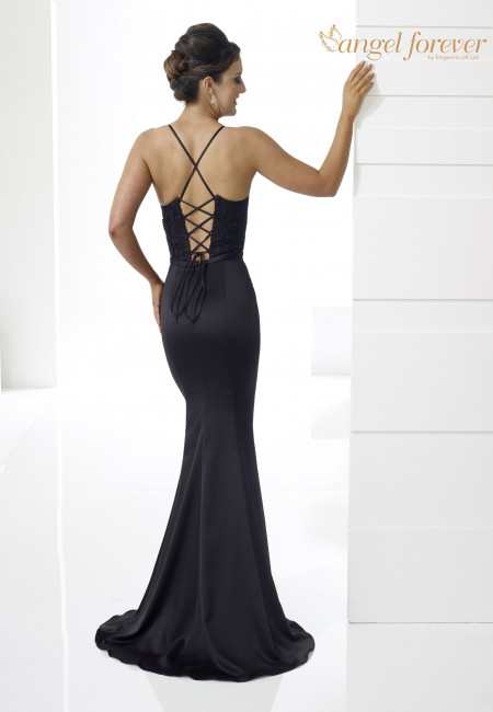 Angel Forever Black Fitted Evening Dress / Prom Dress